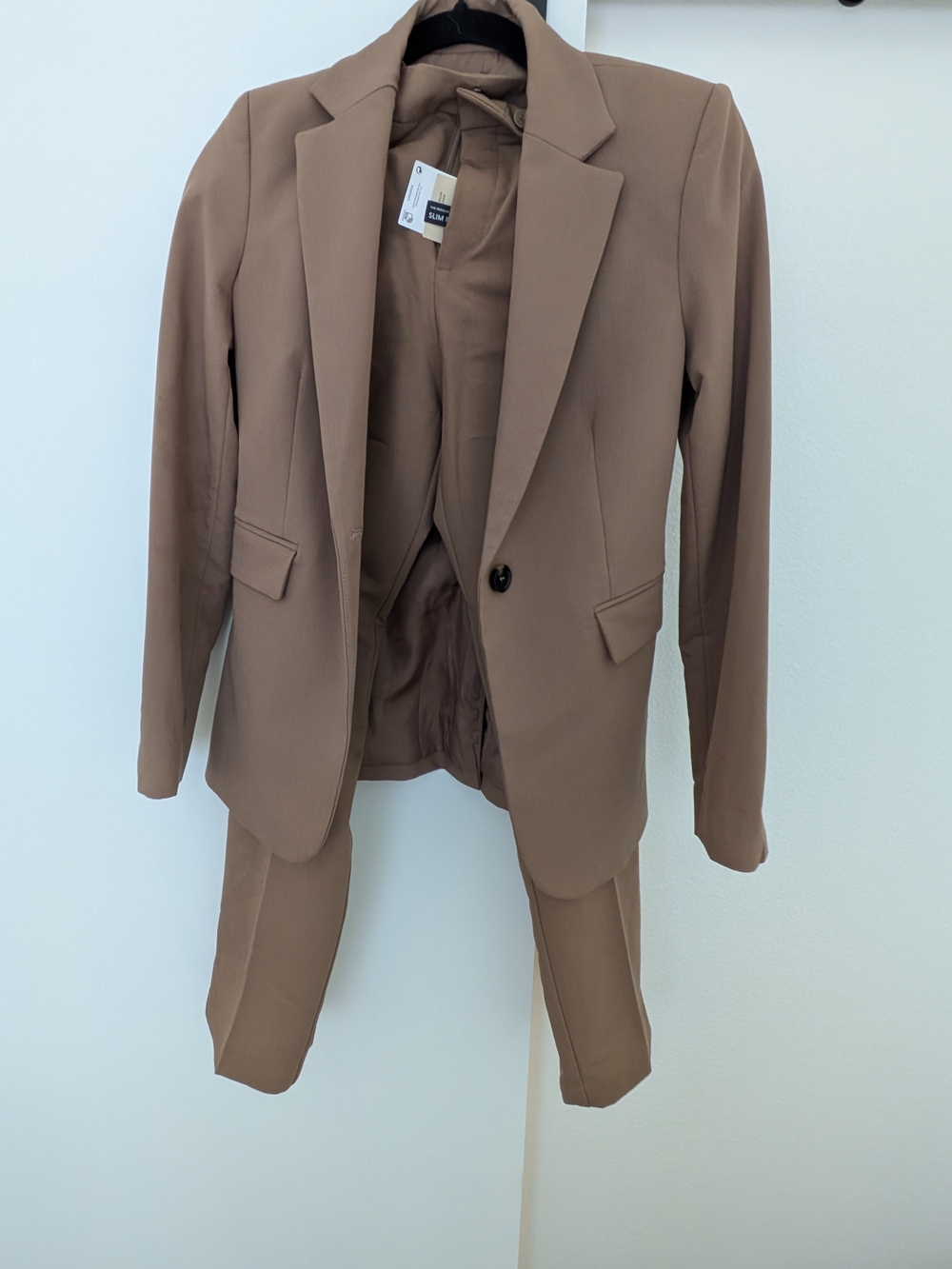 Mango Women's Tailored Suit Blazer & Pants in Brown